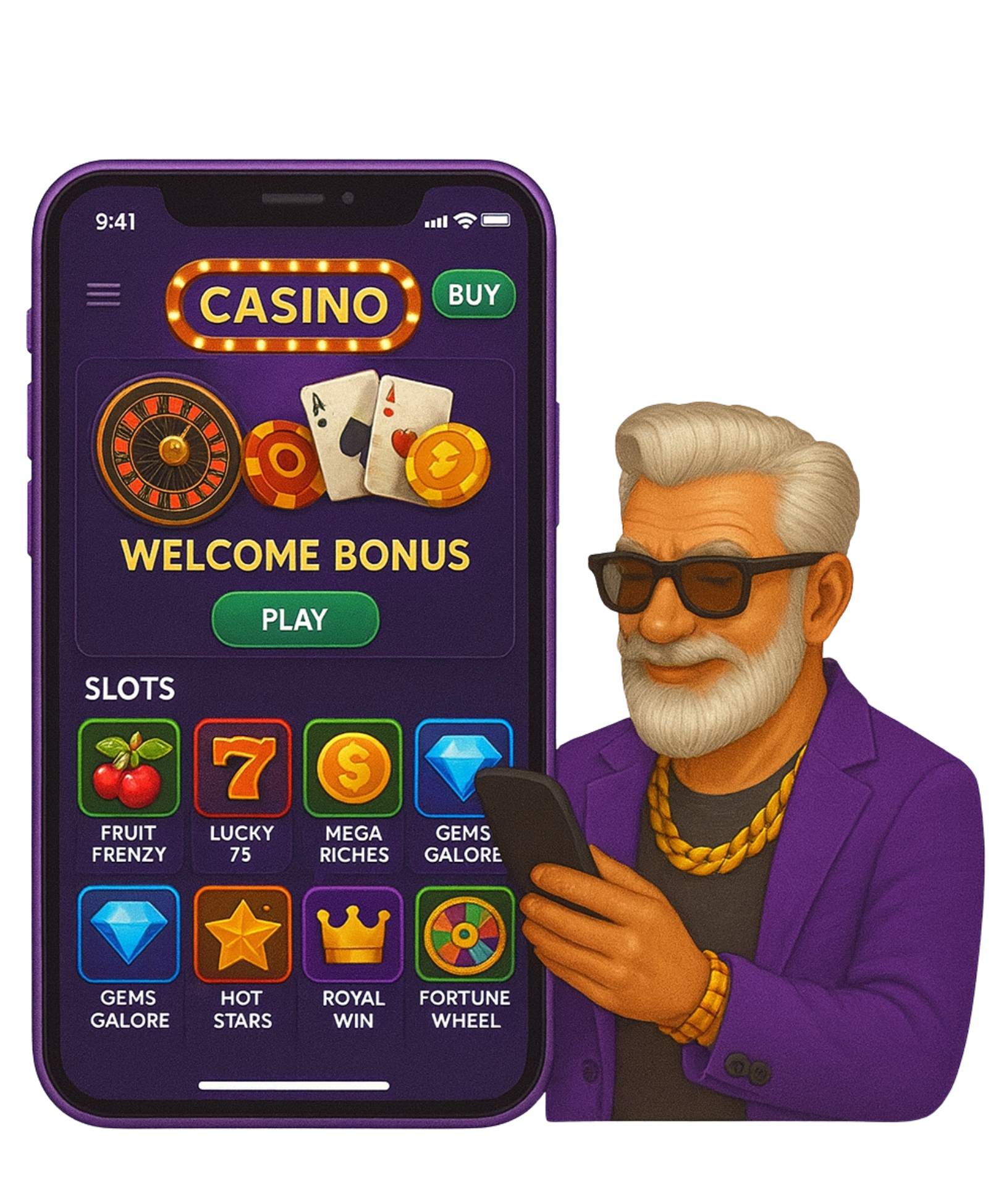 Mobile casino UI preview